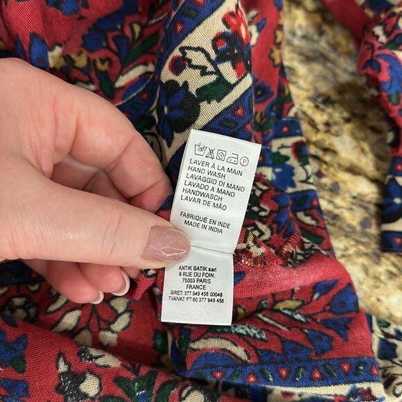 Antik Batik Tamir Embroidered Cotton Long Sleeve Blouse Top Size S - Picture 7 of 10